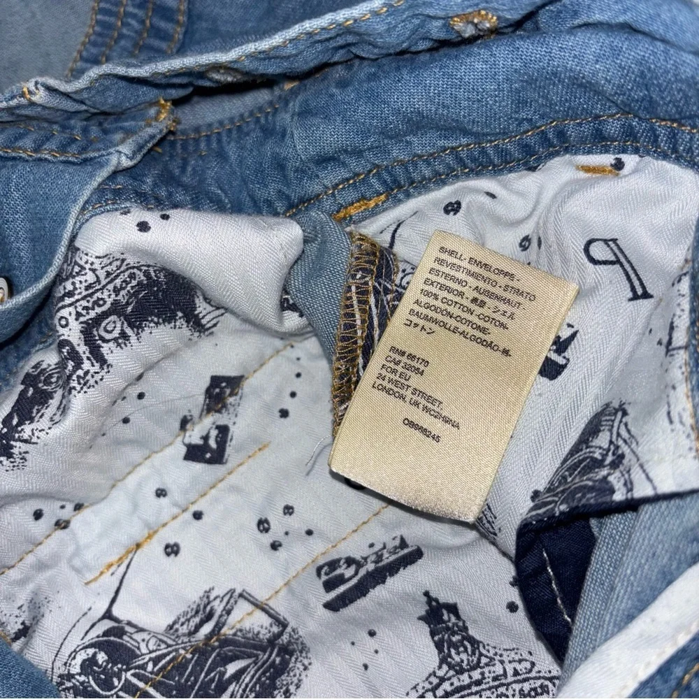 Anthro Pilcro Puff Sleeves Denim Jumpsuit women’s size 6